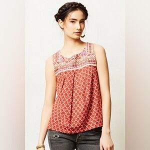 Anthropologie Akemi + Kin Eivy jeweled and embroidered tank size small